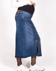 Long Skirt Denim Split | Stone Wash