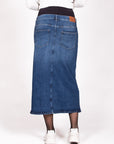 Long Skirt Denim Split | Stone Wash