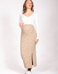 Long Skirt Split Melange | Sand