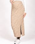 Long Skirt Split Melange | Sand