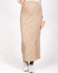 Long Skirt Split Melange | Sand