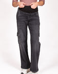 Jeans Straight Leg Cargo | Charcoal