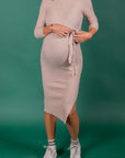 Dress Knitted + Belt | Sand