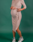 Dress Knitted + Belt | Sand
