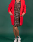 Cardigan Knitted Pockets | Red