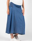 Long Skirt Denim Smock | Stone Wash