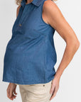 Blouse Denim Sleeveless | Stone Wash
