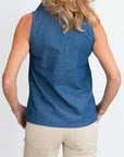 Blouse Denim Sleeveless | Stone Wash