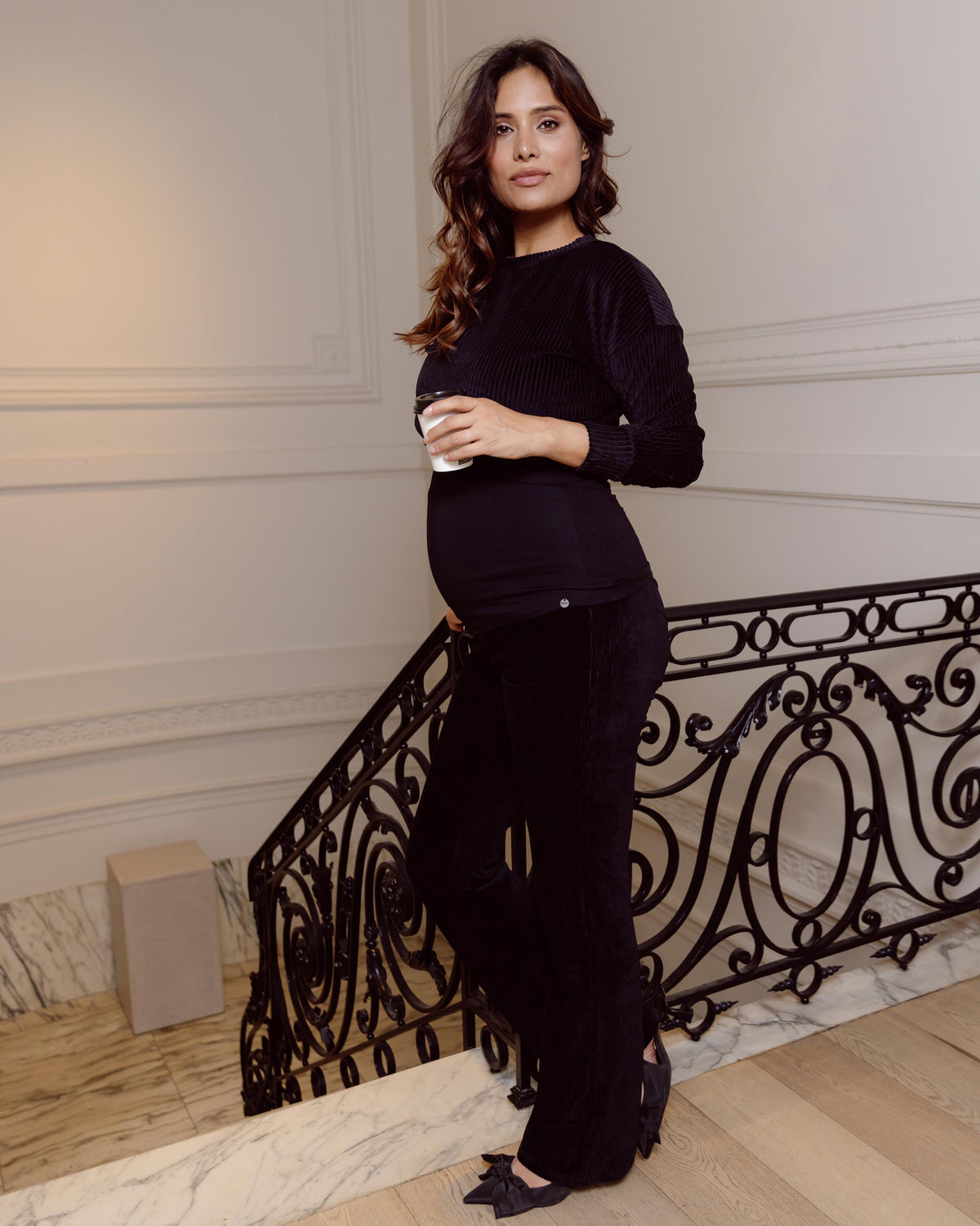 Pants Velvet Flared | Black