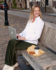 Pants Velvet Flared | Olive